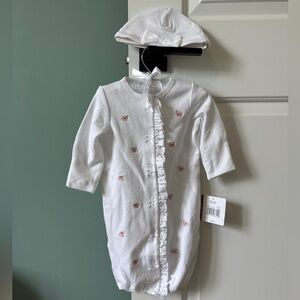 Little Me Pink and White Baby Gown Set